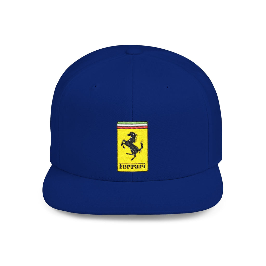 Ferrari Prancing Horse Flat Bill Snapback Cap - Etna Gift