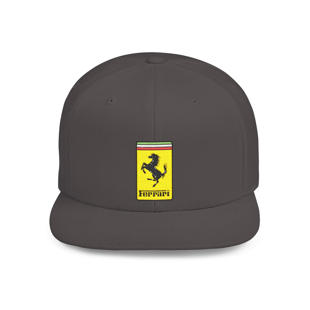 Ferrari Prancing Horse Flat Bill Snapback Cap - Etna Gift