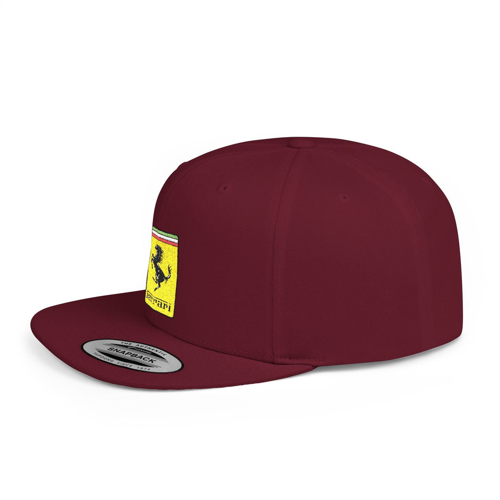 Ferrari Prancing Horse Flat Bill Snapback Cap - Etna Gift