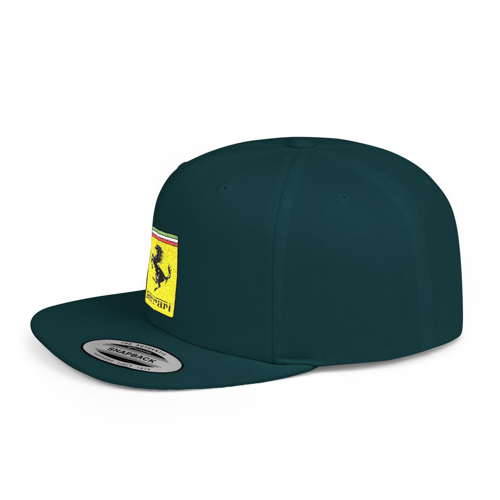 Ferrari Prancing Horse Flat Bill Snapback Cap - Etna Gift