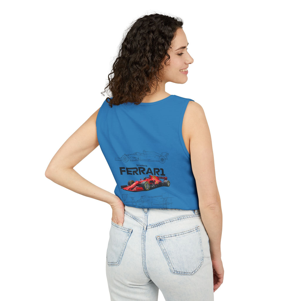 Ferrari Racing Tank Top – Vintage F1 Blueprint Graphic - Etna Gift