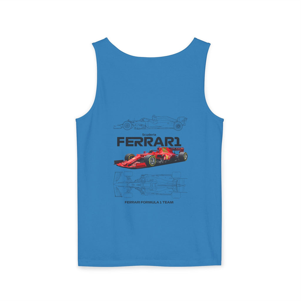 Ferrari Racing Tank Top – Vintage F1 Blueprint Graphic - Etna Gift