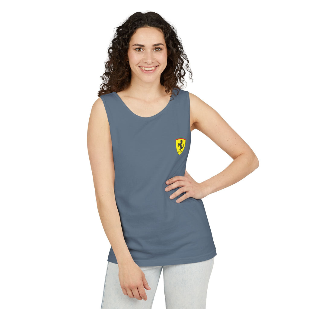 Ferrari Racing Tank Top – Vintage F1 Blueprint Graphic - Etna Gift