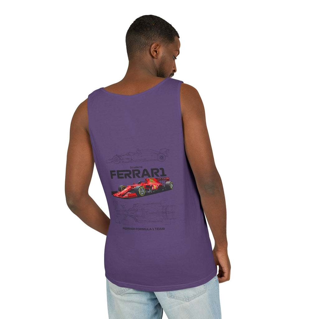Ferrari Racing Tank Top – Vintage F1 Blueprint Graphic - Etna Gift