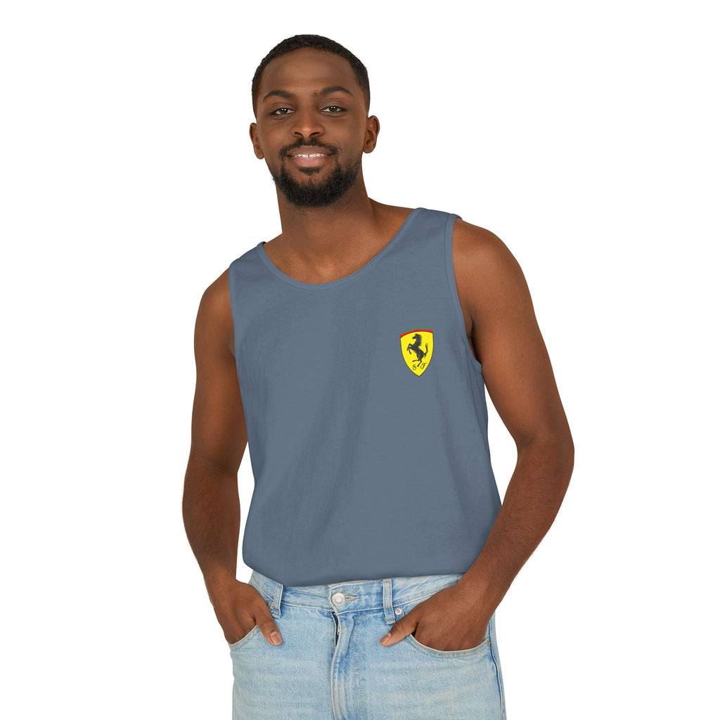 Ferrari Racing Tank Top – Vintage F1 Blueprint Graphic - Etna Gift