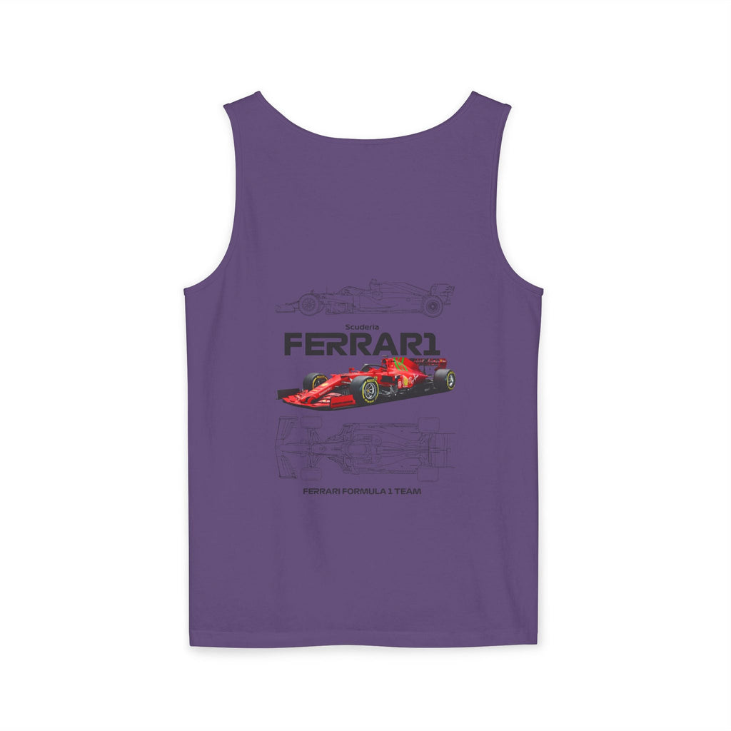 Ferrari Racing Tank Top – Vintage F1 Blueprint Graphic - Etna Gift