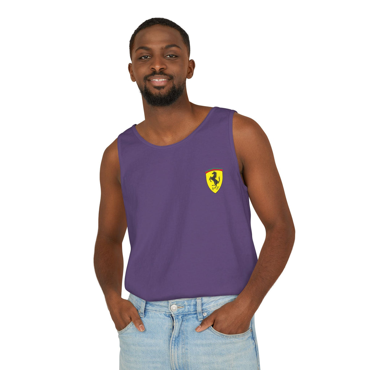 Ferrari Racing Tank Top – Vintage F1 Blueprint Graphic - Etna Gift