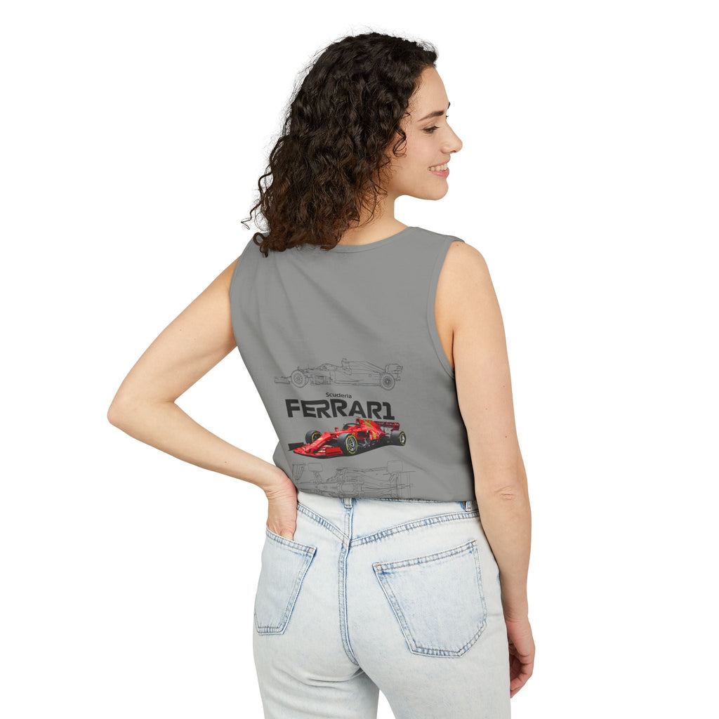 Ferrari Racing Tank Top – Vintage F1 Blueprint Graphic - Etna Gift
