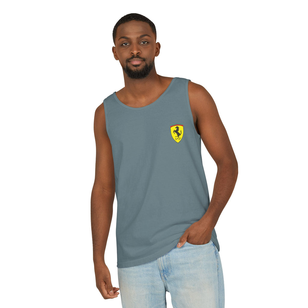 Ferrari Racing Tank Top – Vintage F1 Blueprint Graphic - Etna Gift