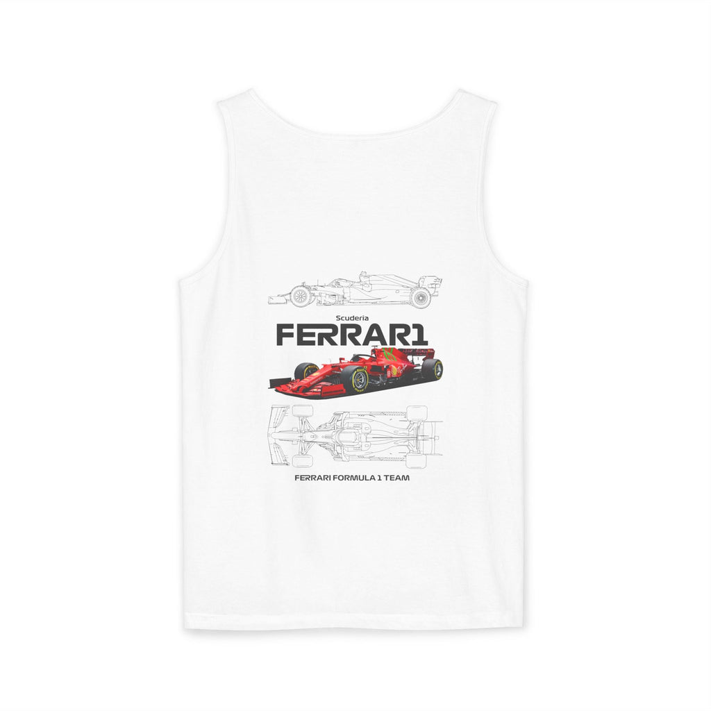 Ferrari Racing Tank Top – Vintage F1 Blueprint Graphic - Etna Gift