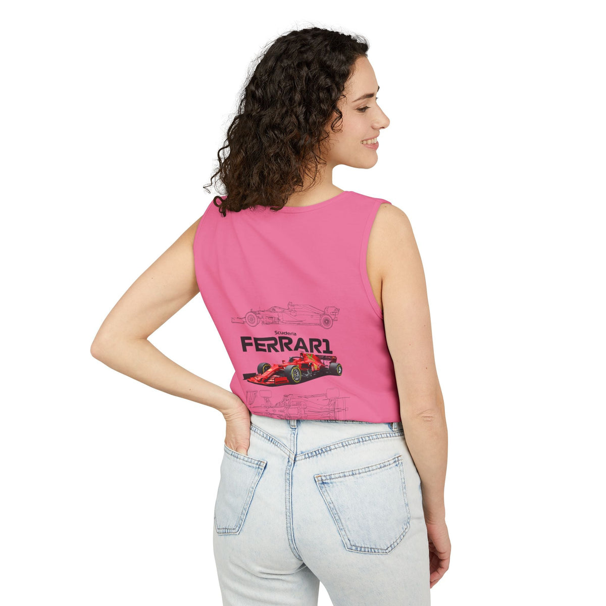 Ferrari Racing Tank Top – Vintage F1 Blueprint Graphic - Etna Gift