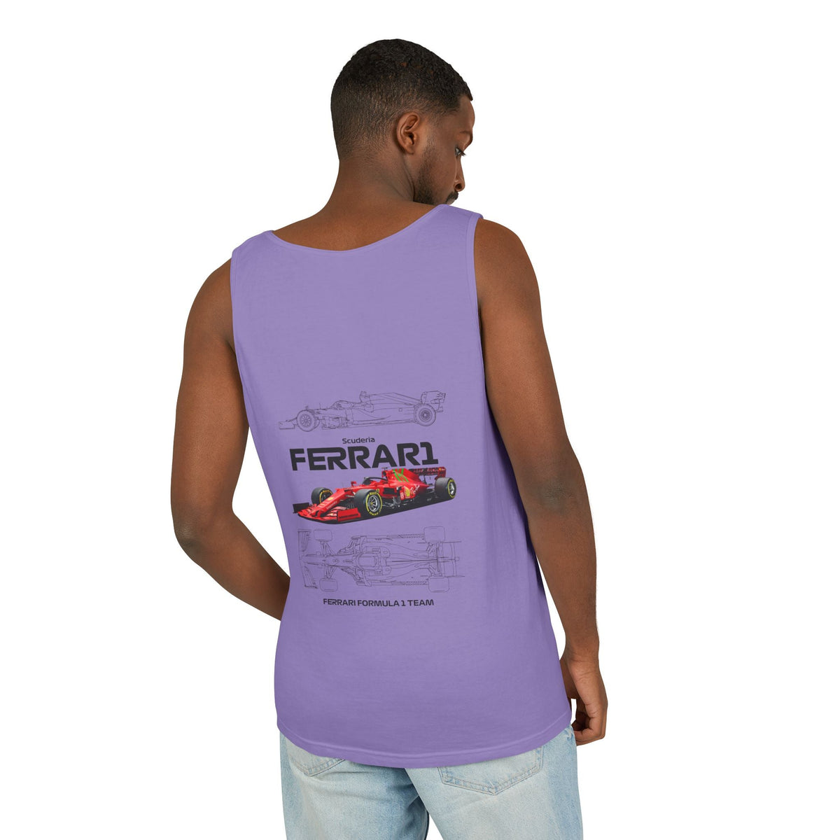 Ferrari Racing Tank Top – Vintage F1 Blueprint Graphic - Etna Gift
