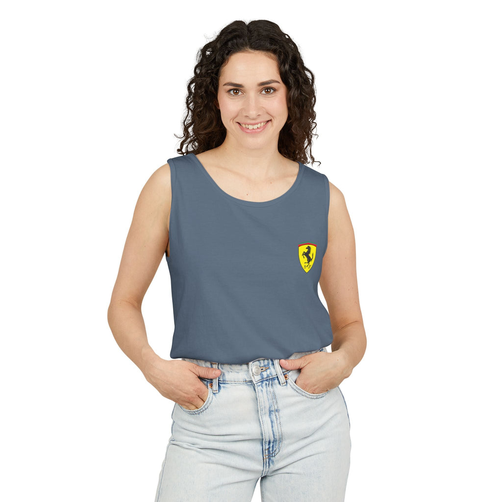 Ferrari Racing Tank Top – Vintage F1 Blueprint Graphic - Etna Gift