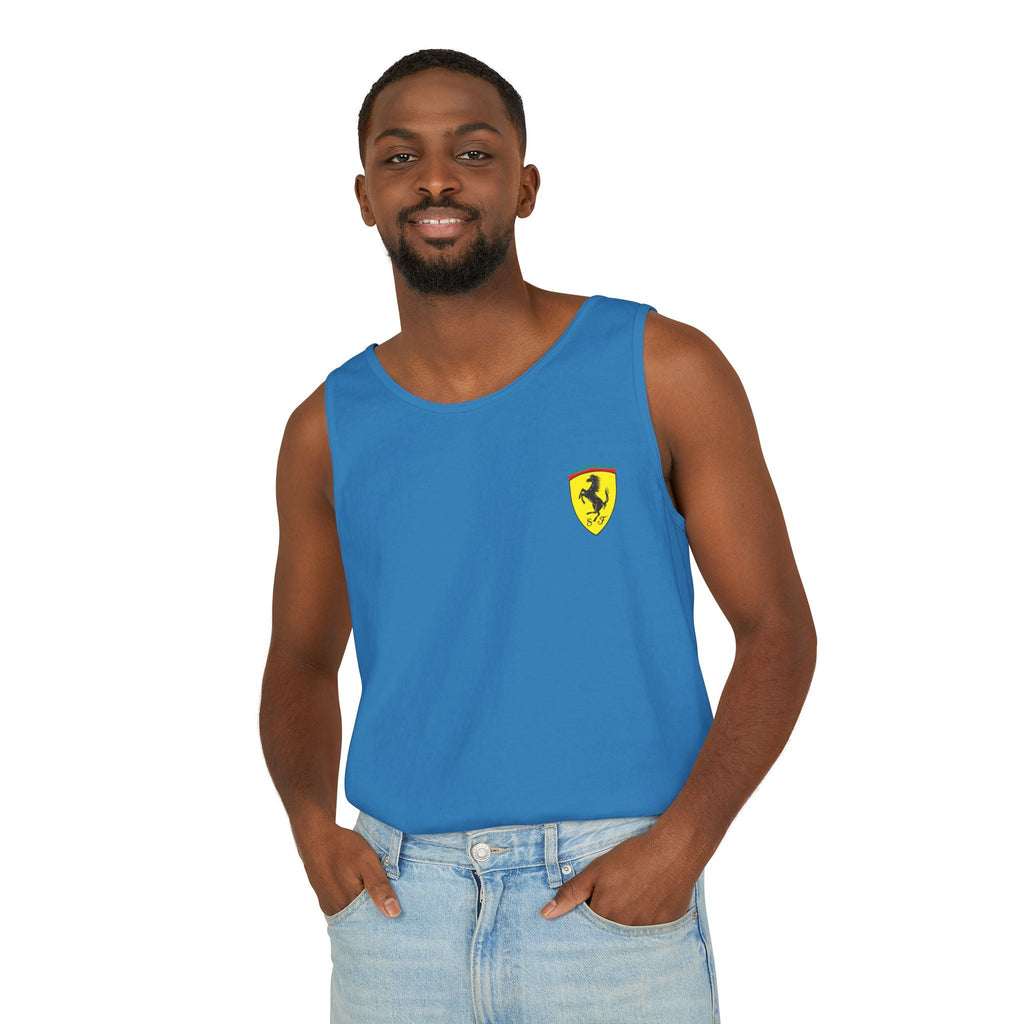 Ferrari Racing Tank Top – Vintage F1 Blueprint Graphic - Etna Gift