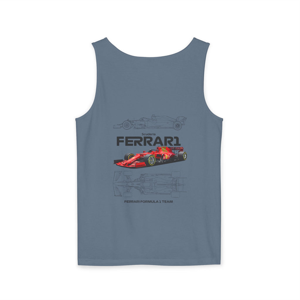 Ferrari Racing Tank Top – Vintage F1 Blueprint Graphic - Etna Gift