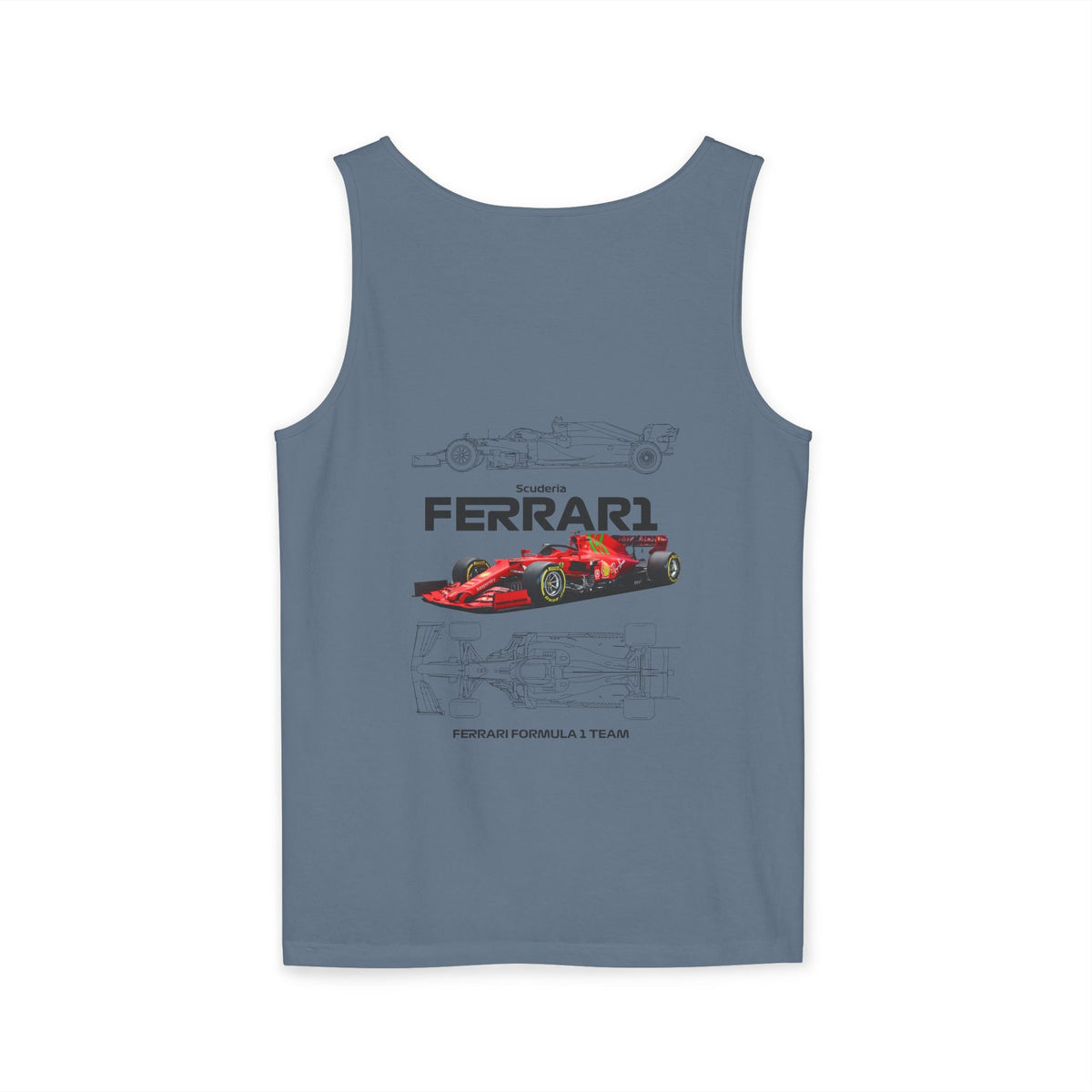 Ferrari Racing Tank Top – Vintage F1 Blueprint Graphic - Etna Gift