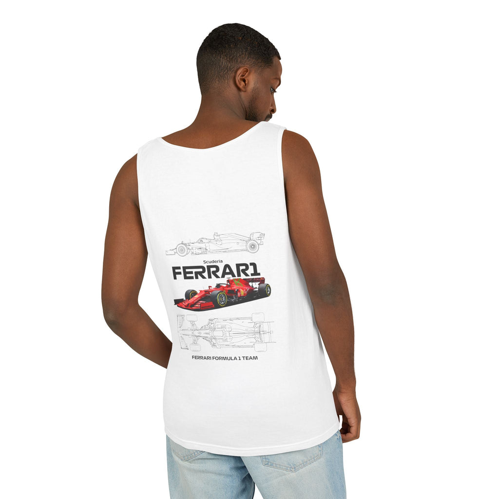 Ferrari Racing Tank Top – Vintage F1 Blueprint Graphic - Etna Gift