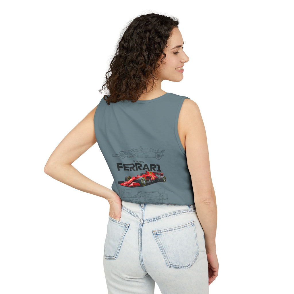 Ferrari Racing Tank Top – Vintage F1 Blueprint Graphic - Etna Gift