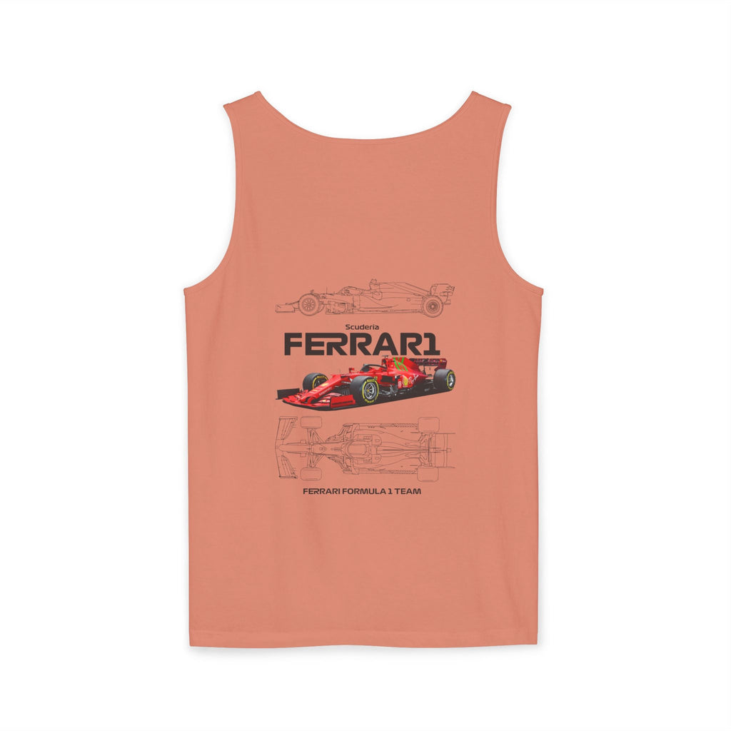 Ferrari Racing Tank Top – Vintage F1 Blueprint Graphic - Etna Gift