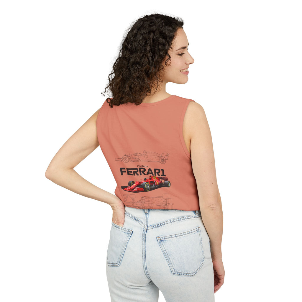 Ferrari Racing Tank Top – Vintage F1 Blueprint Graphic - Etna Gift