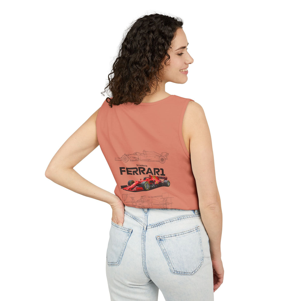 Ferrari Racing Tank Top – Vintage F1 Blueprint Graphic - Etna Gift