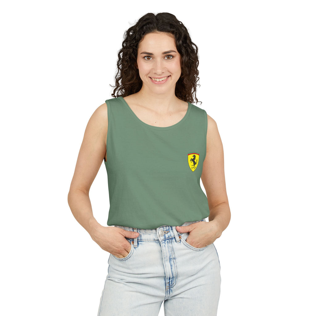 Ferrari Racing Tank Top – Vintage F1 Blueprint Graphic - Etna Gift