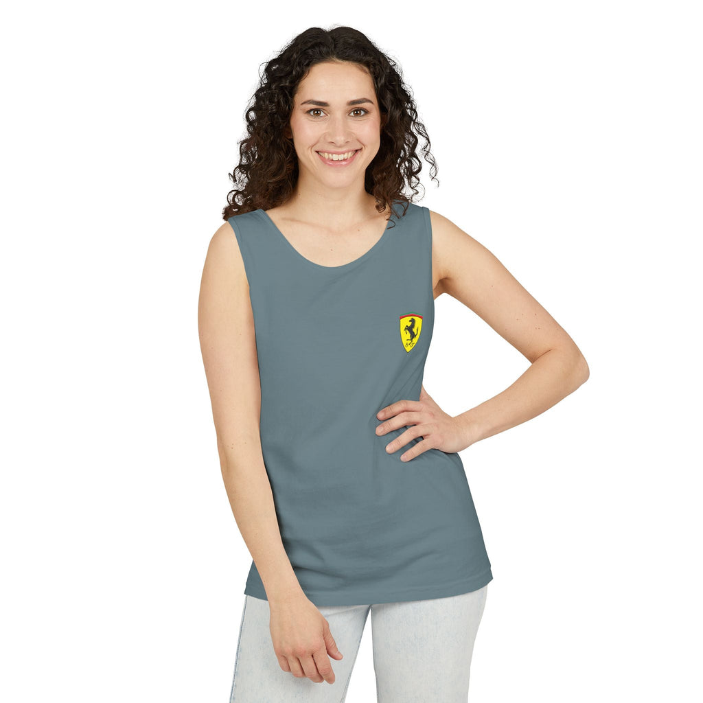 Ferrari Racing Tank Top – Vintage F1 Blueprint Graphic - Etna Gift
