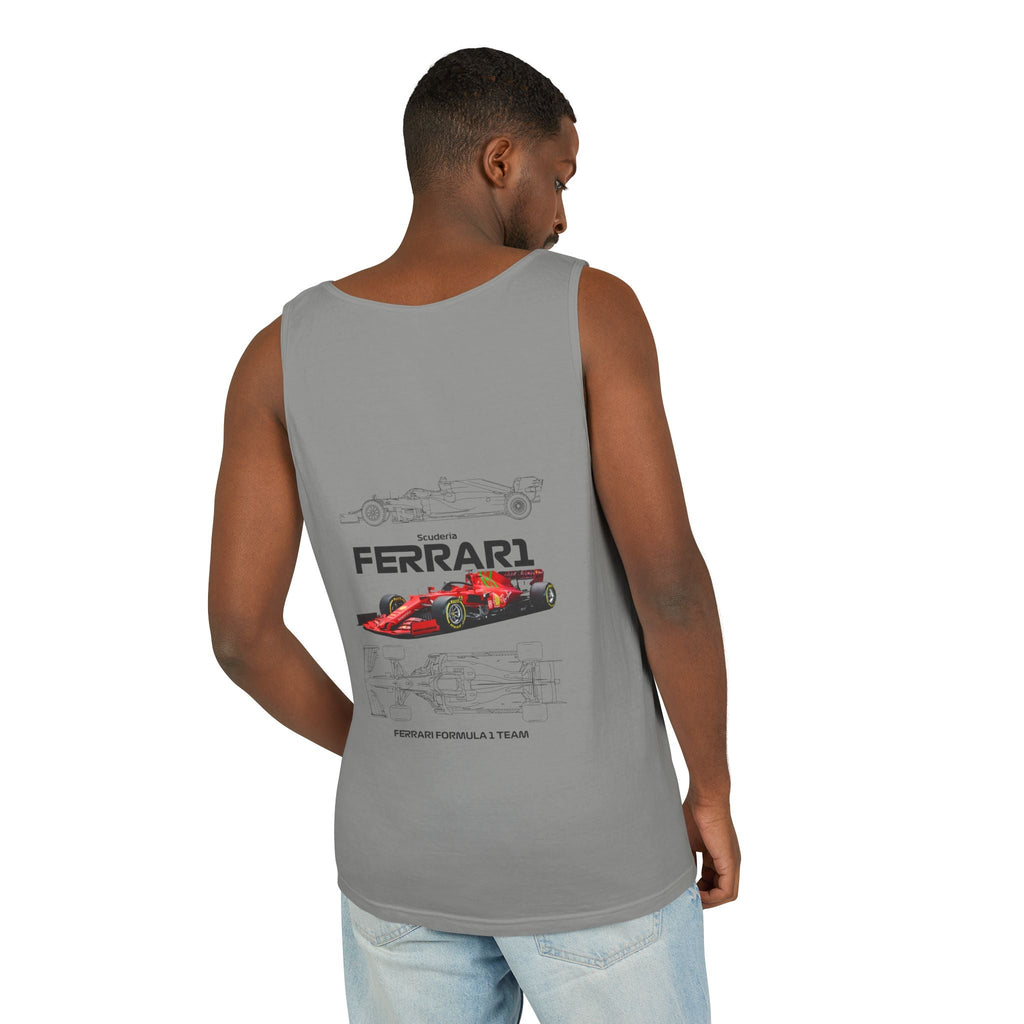 Ferrari Racing Tank Top – Vintage F1 Blueprint Graphic - Etna Gift