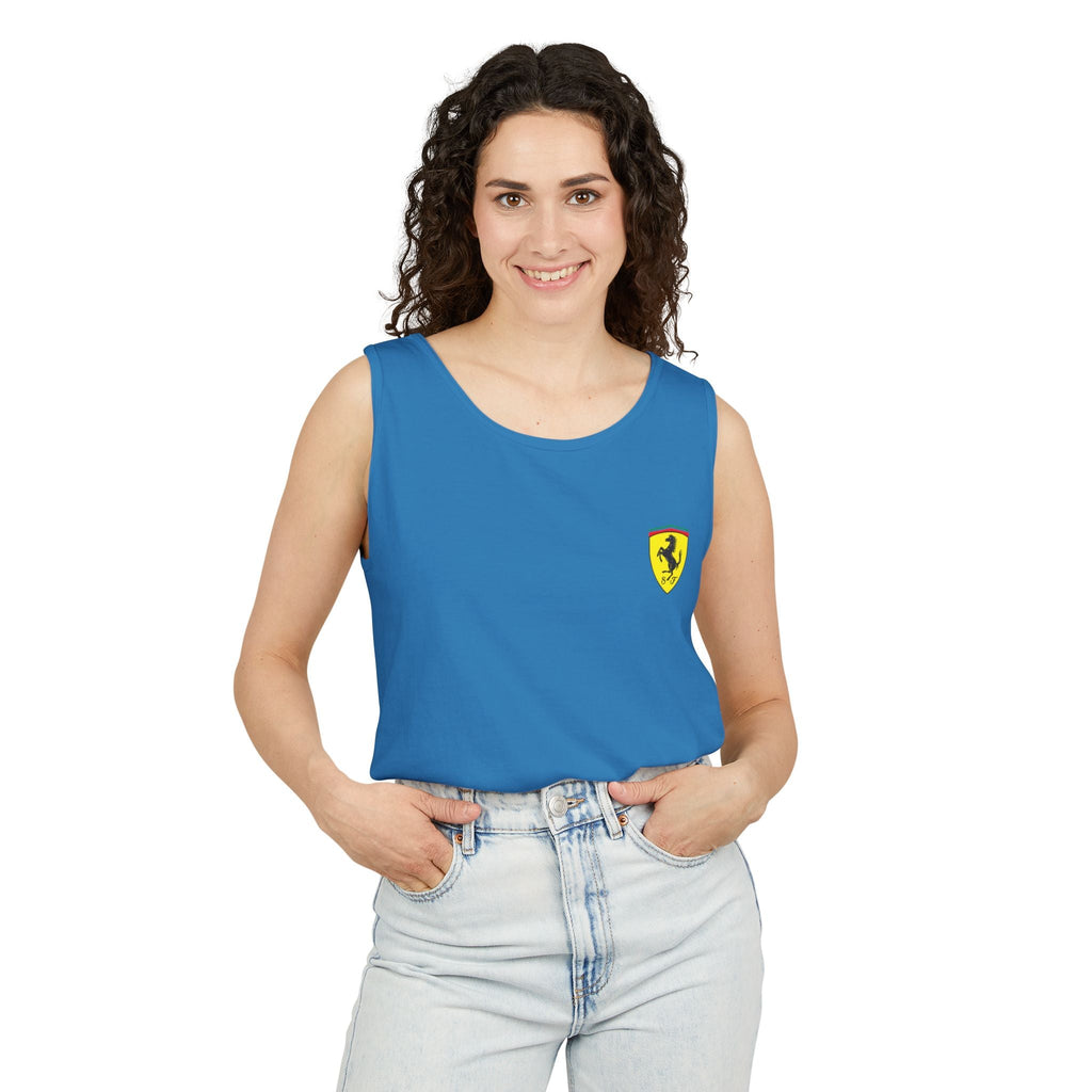 Ferrari Racing Tank Top – Vintage F1 Blueprint Graphic - Etna Gift