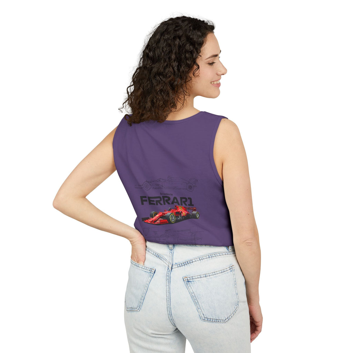 Ferrari Racing Tank Top – Vintage F1 Blueprint Graphic - Etna Gift