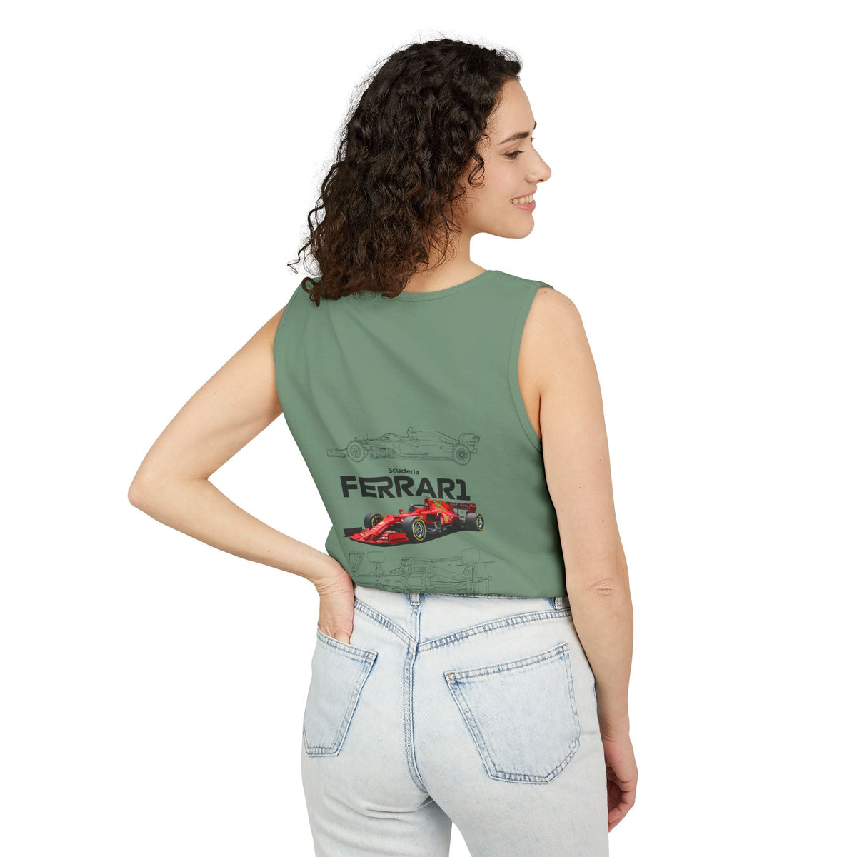 Ferrari Racing Tank Top – Vintage F1 Blueprint Graphic - Etna Gift