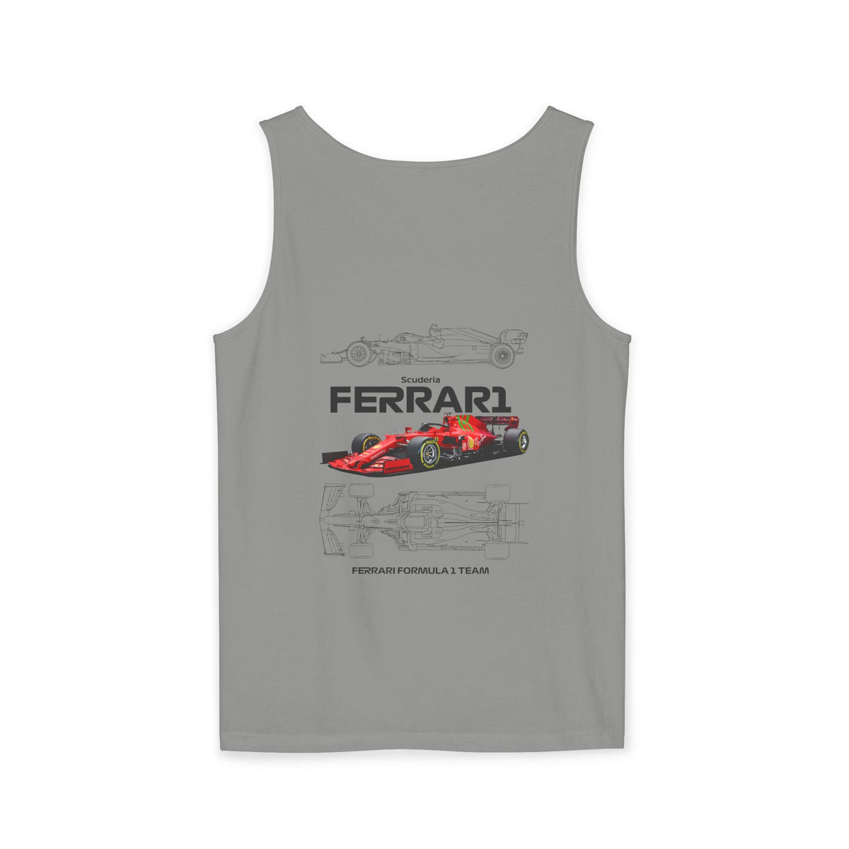 Ferrari Racing Tank Top – Vintage F1 Blueprint Graphic - Etna Gift