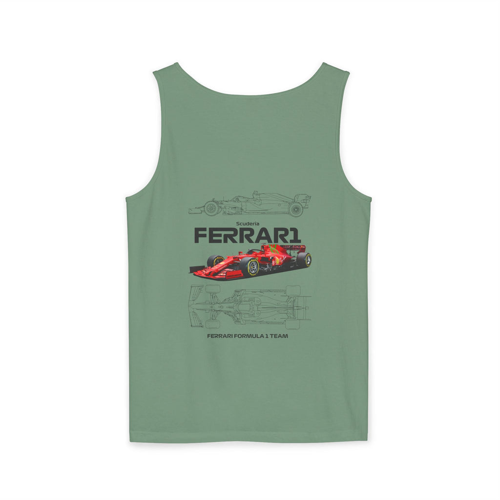 Ferrari Racing Tank Top – Vintage F1 Blueprint Graphic - Etna Gift