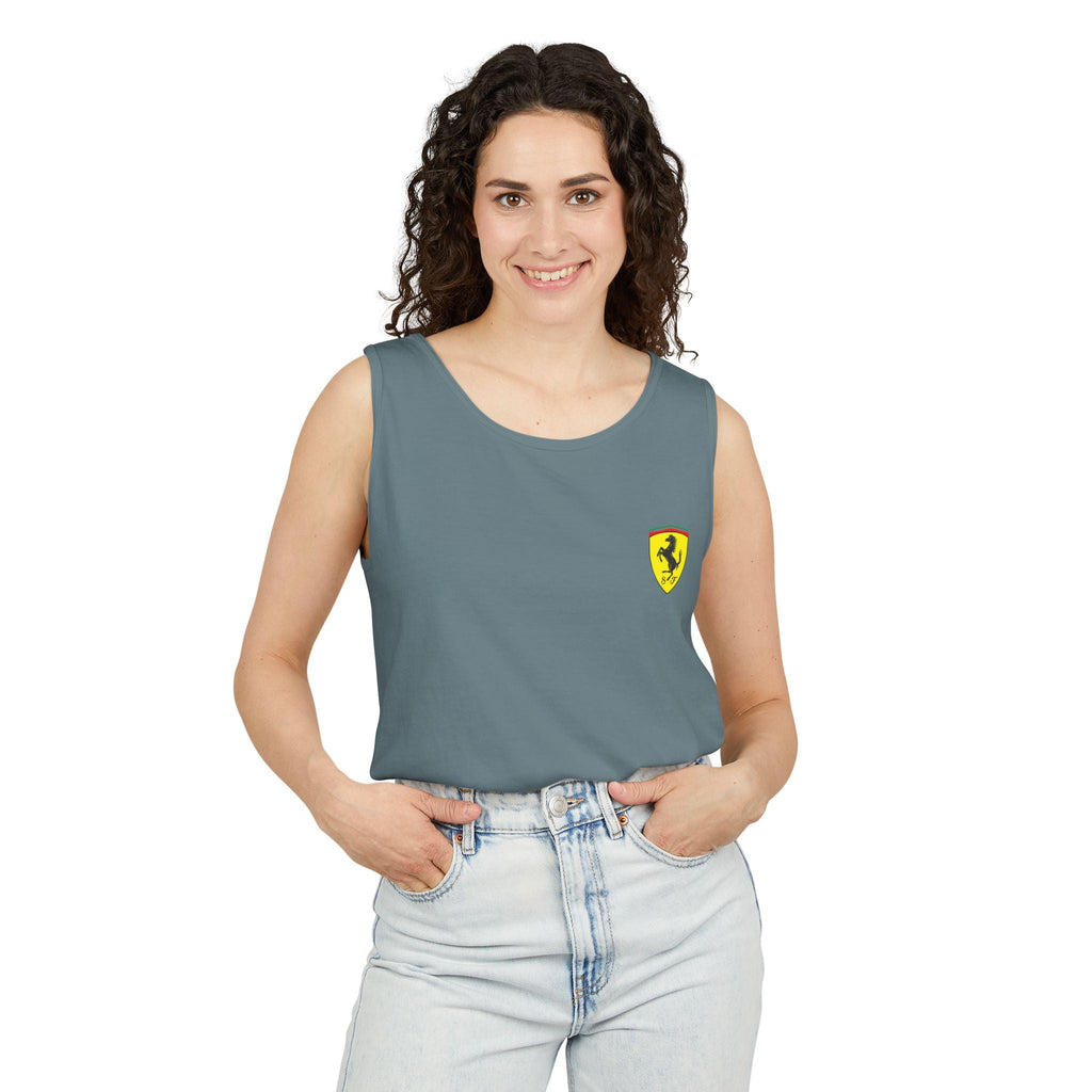 Ferrari Racing Tank Top – Vintage F1 Blueprint Graphic - Etna Gift