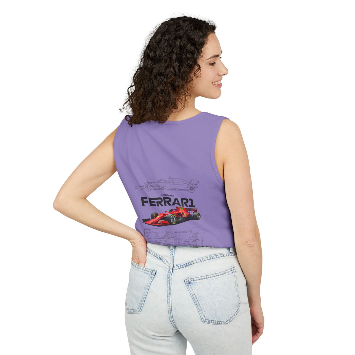 Ferrari Racing Tank Top – Vintage F1 Blueprint Graphic - Etna Gift