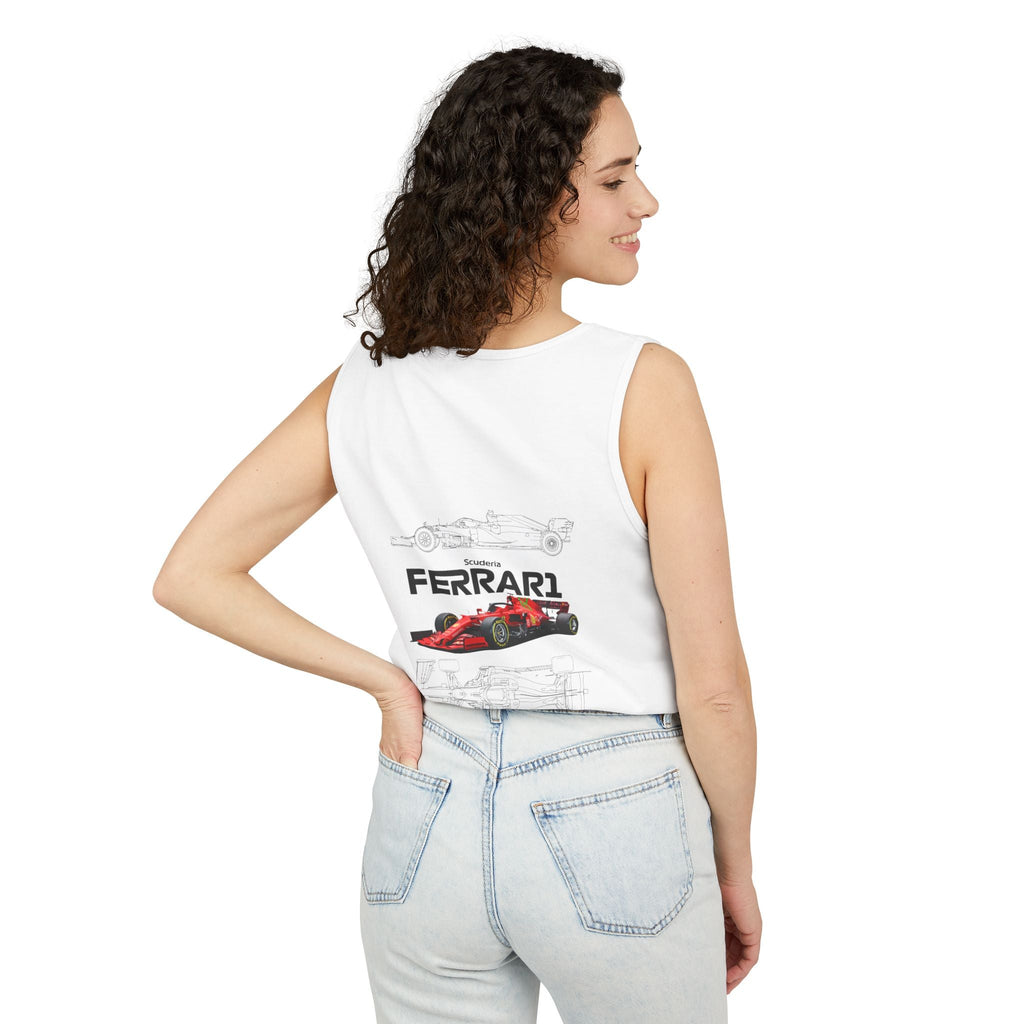 Ferrari Racing Tank Top – Vintage F1 Blueprint Graphic - Etna Gift