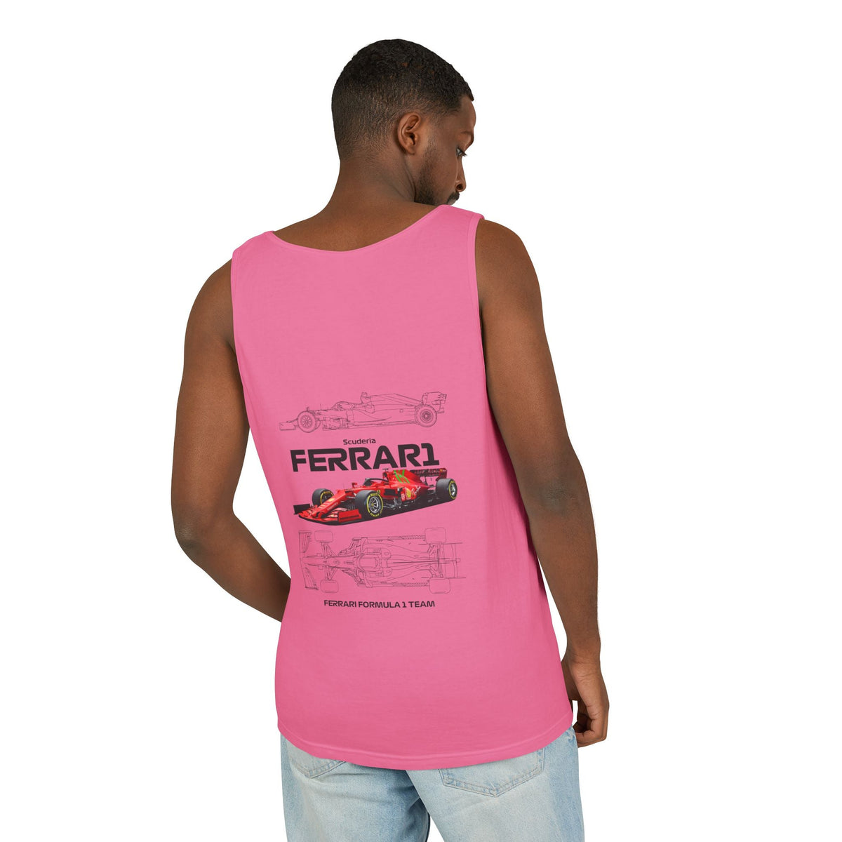 Ferrari Racing Tank Top – Vintage F1 Blueprint Graphic - Etna Gift