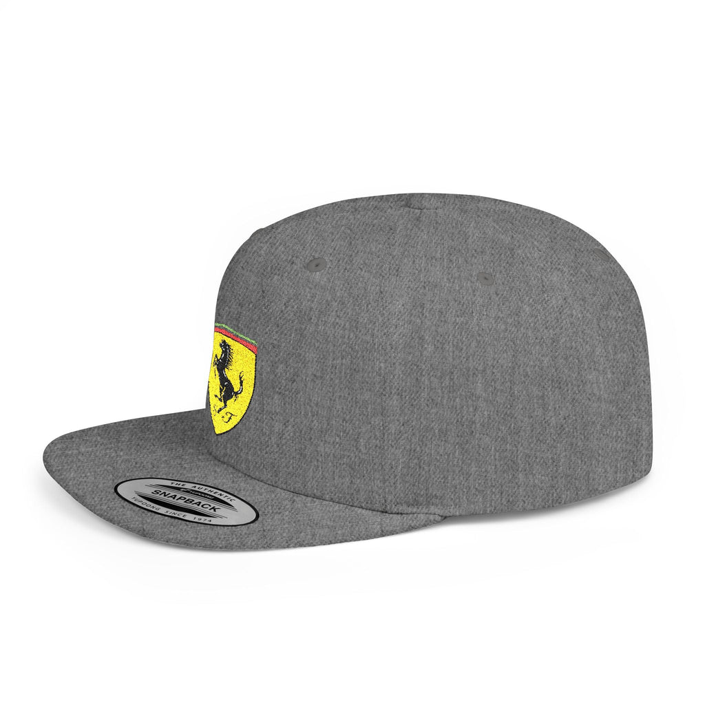 Ferrari-Style Prancing Horse Flat Bill Snapback Hat - Etna Gift