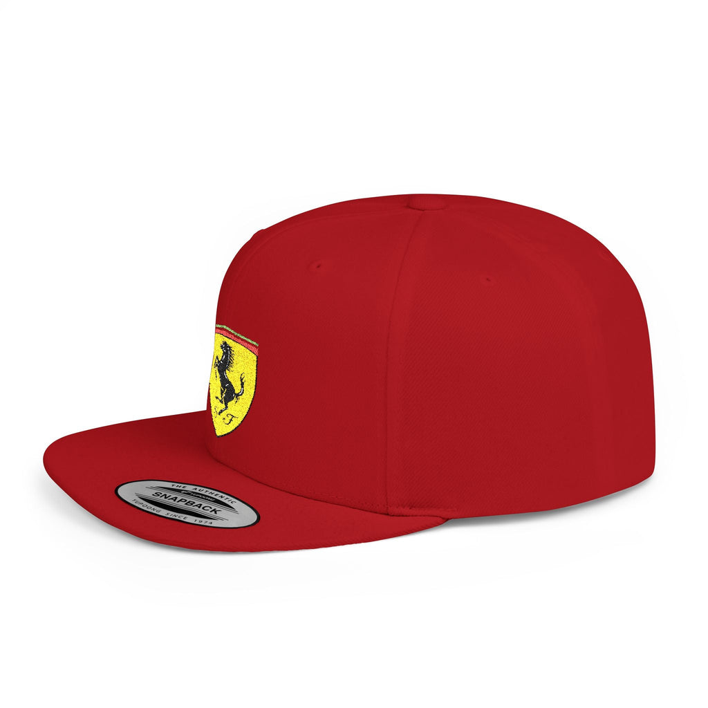 Ferrari-Style Prancing Horse Flat Bill Snapback Hat - Etna Gift