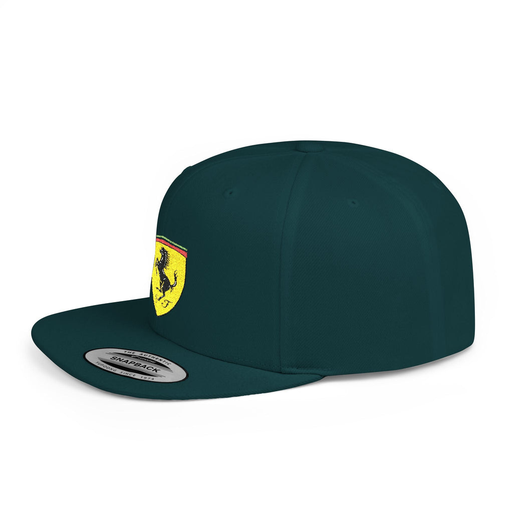 Ferrari-Style Prancing Horse Flat Bill Snapback Hat - Etna Gift