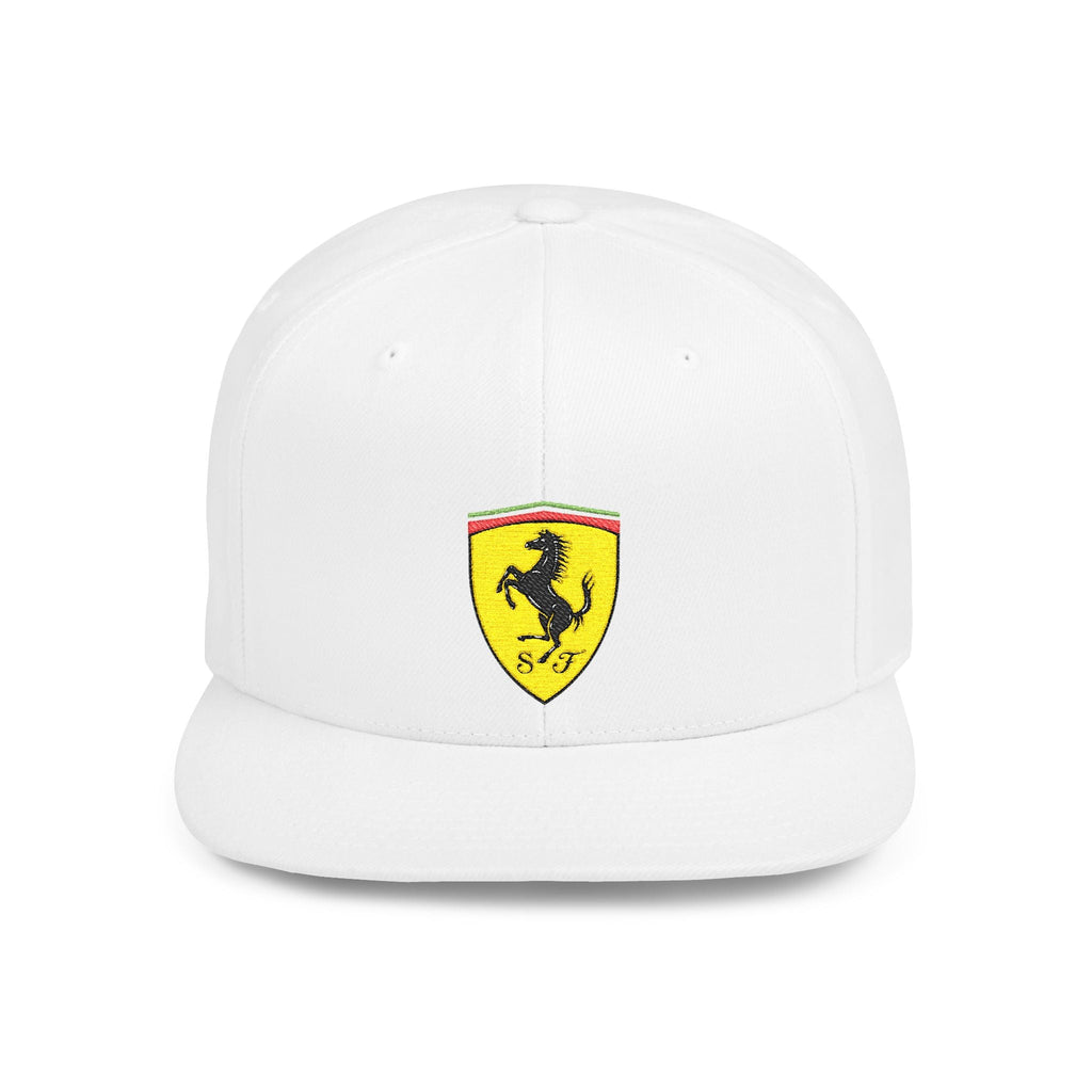Ferrari-Style Prancing Horse Flat Bill Snapback Hat - Etna Gift