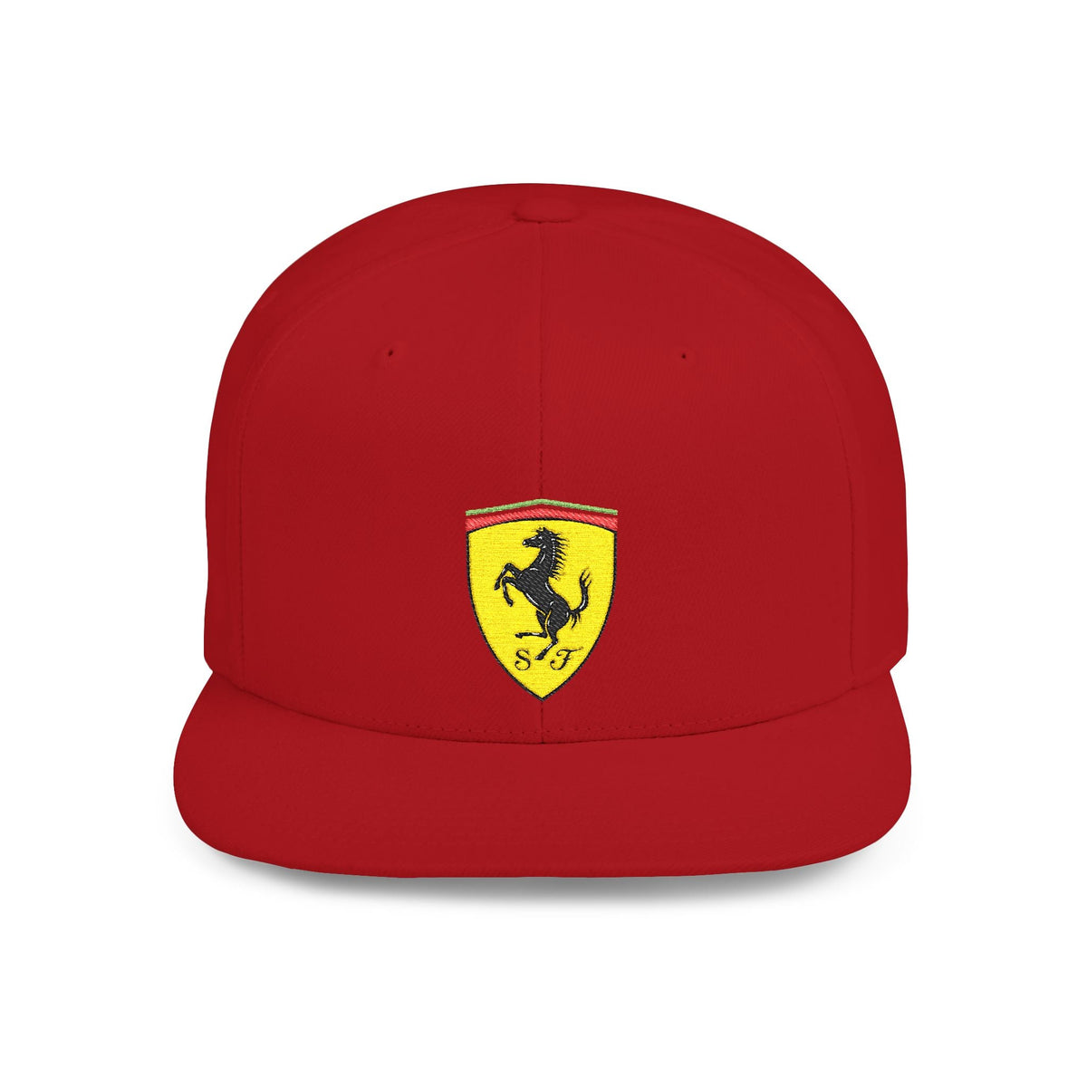 Ferrari-Style Prancing Horse Flat Bill Snapback Hat - Etna Gift