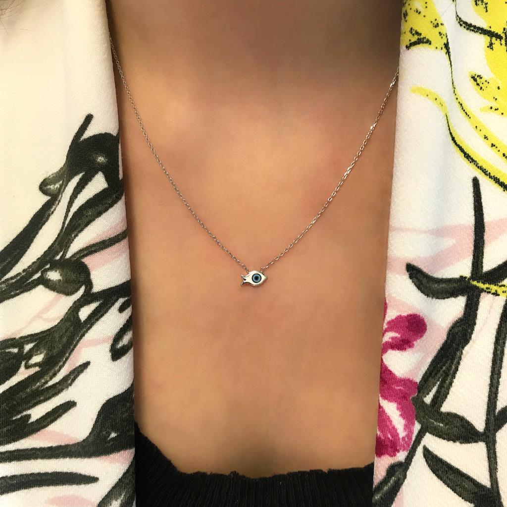 Fish silver necklace 925 sterling silver fish necklace - Etna Gift