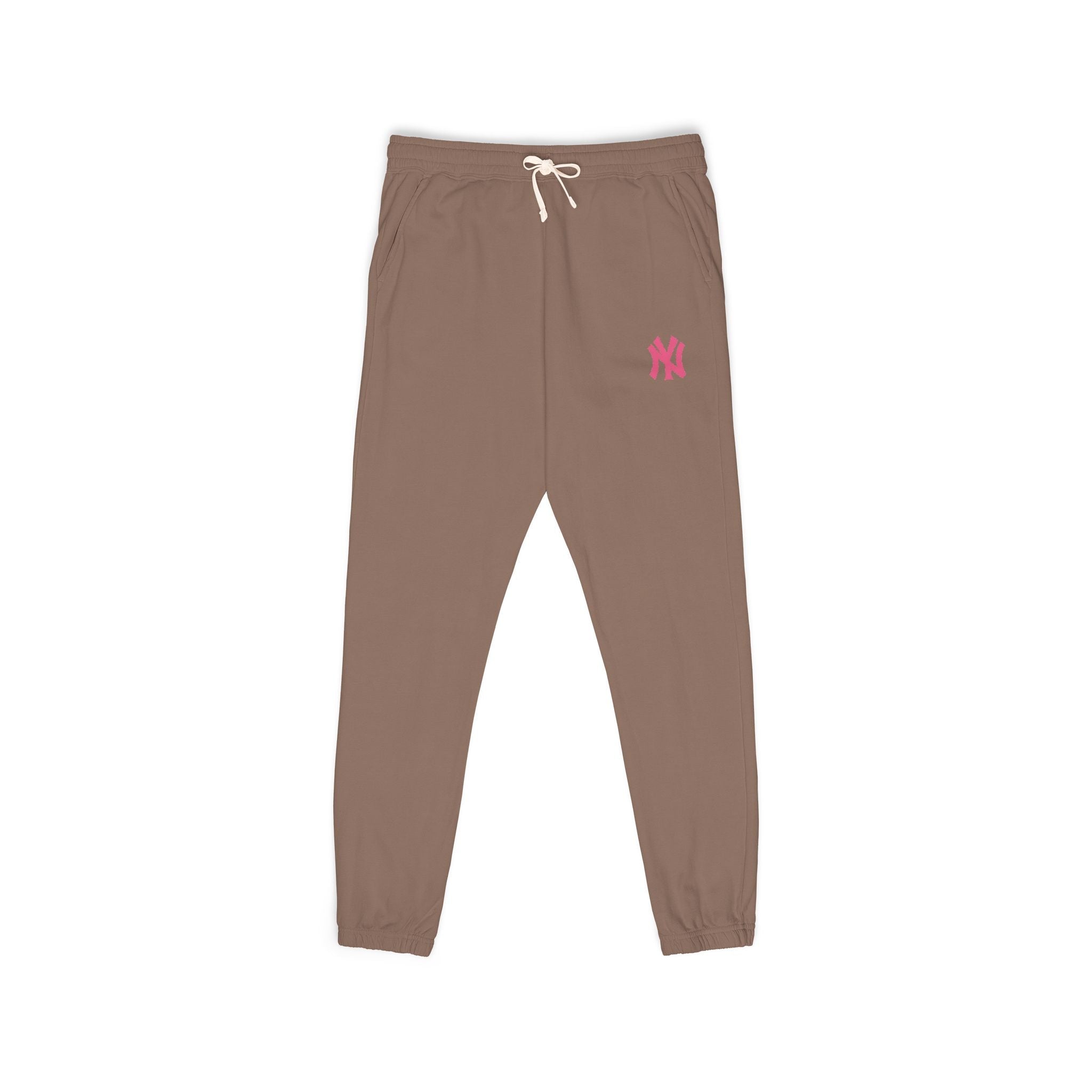 Fleece Sweatpants Vintage Washed Joggers with Distressed NY Logo - Etna Gift