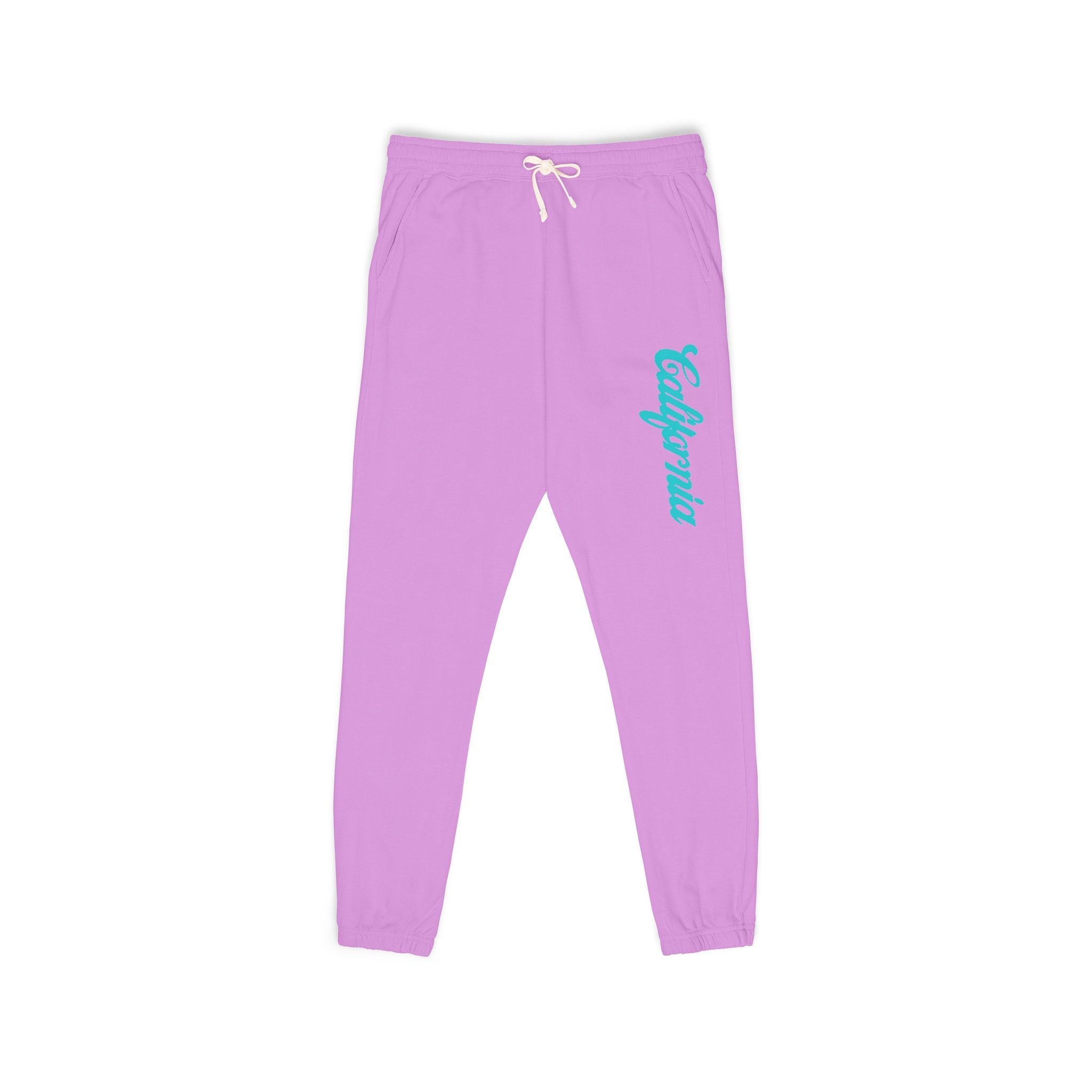 Fleece Sweatpants with Teal 'Endurance' Script Lightweight Garment - Dyed Joggers - Etna Gift