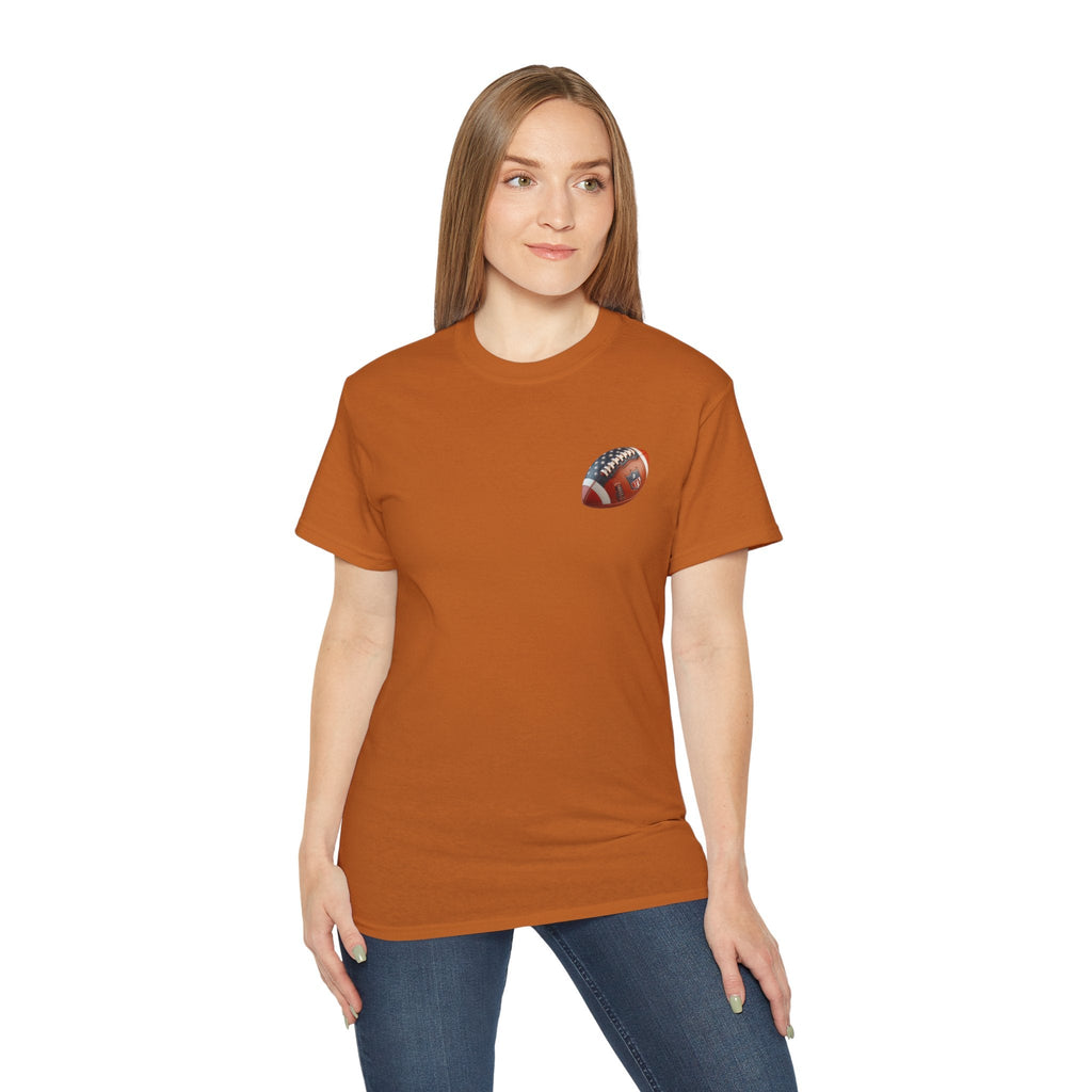 Football Helmet & Ball Graphic Tee Vintage Red Helmet Short - Sleeve Shirt - Etna Gift
