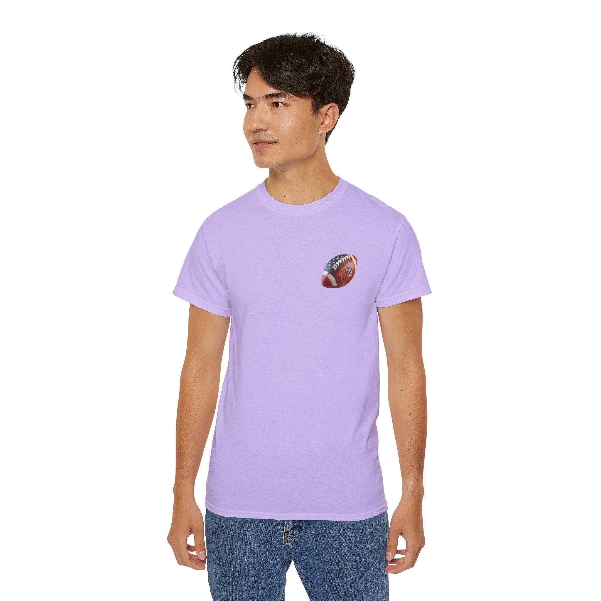 Football Helmet & Ball Graphic Tee Vintage Red Helmet Short - Sleeve Shirt - Etna Gift