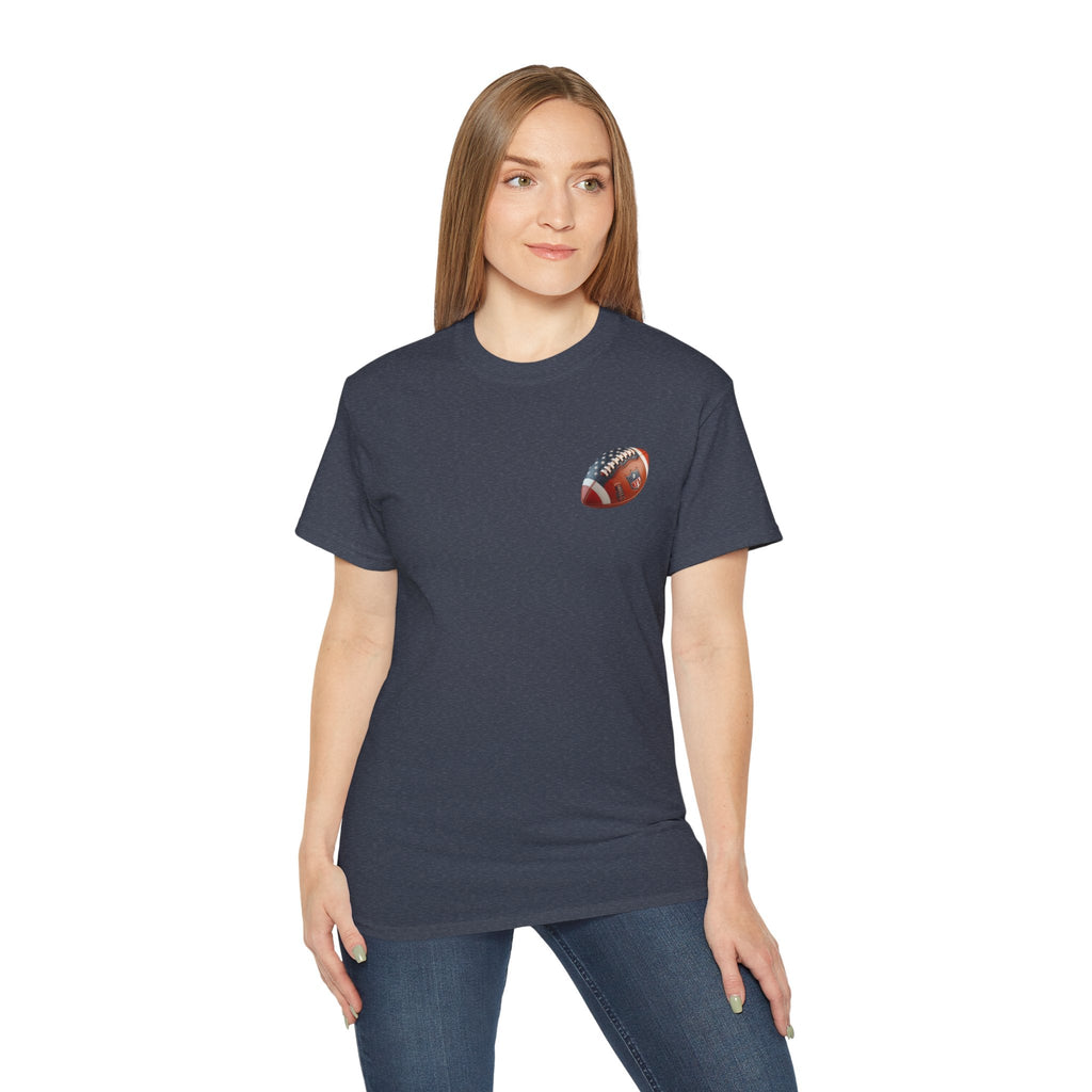 Football Helmet & Ball Graphic Tee Vintage Red Helmet Short - Sleeve Shirt - Etna Gift