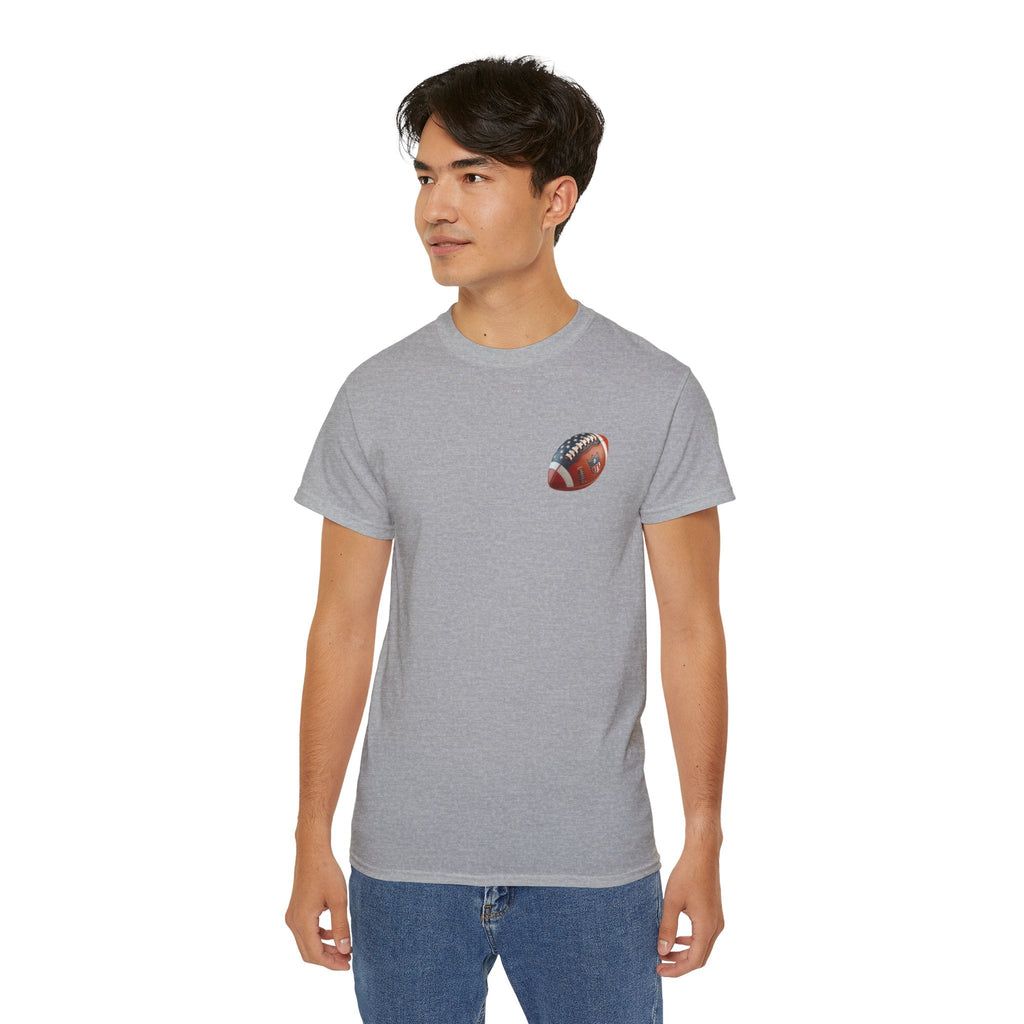 Football Helmet & Ball Graphic Tee Vintage Red Helmet Short - Sleeve Shirt - Etna Gift