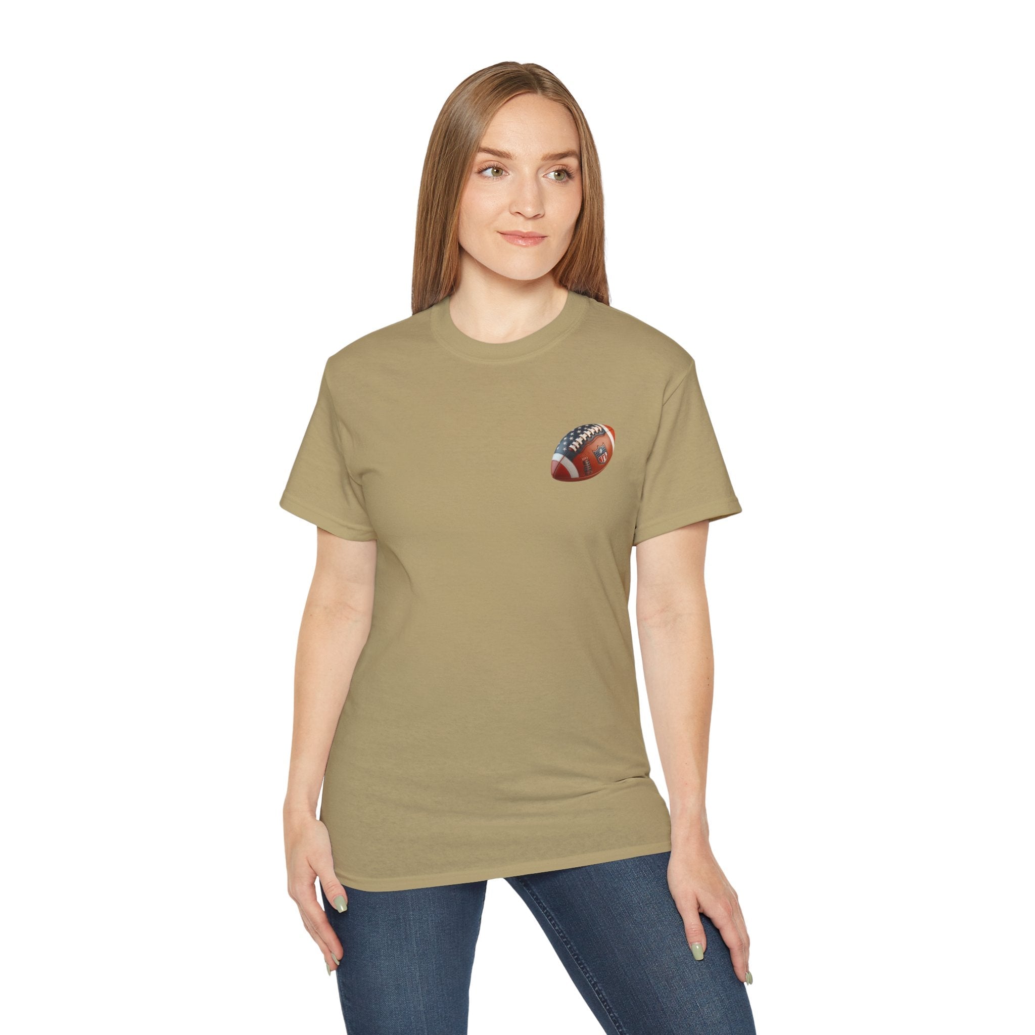 Football Helmet & Ball Graphic Tee Vintage Red Helmet Short - Sleeve Shirt - Etna Gift